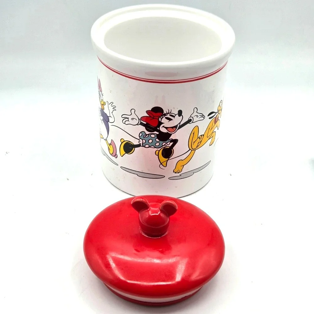 Disney Mickey & Friends‎ Cookie Jar With Red Mickey Ears Lid - Lid Seals